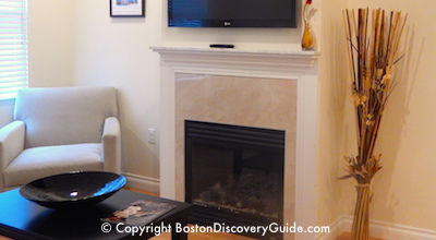 Find out about fireplaces in rooms at Bricco Suites in Boston