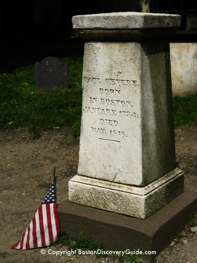 Paul Revere tombstone in Granary Burying Ground