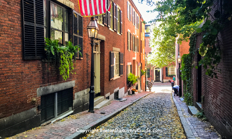 Acorn Street in Beacon Hill - about a 5-minute walk from the Wyndham Hotel
