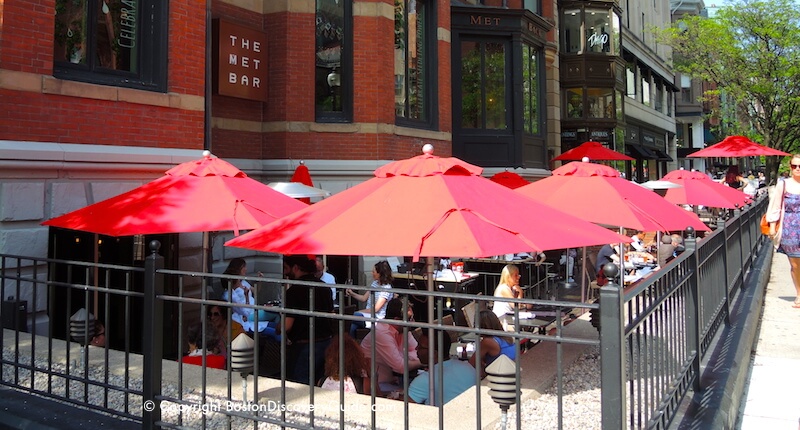 Met Bar's outdoor seating area in Boston's Back Bay
