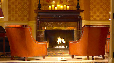 Fireplace in room at Lenox Hotel
